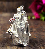 Load image into Gallery viewer, JaipurCrafts Resin Romantic Valentine Love Couple Statue, 12 CM, Silver, 1 Piece JaipurCrafts