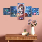 Load image into Gallery viewer, JaipurCrafts Multieffect UV Textured Panel Painting (Synthetic, 60 cm x 125 cm x 1 cm, Set of 5)