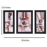 Load image into Gallery viewer, JaipurCrafts Modern Art Set of 3 Large Framed UV Digital Reprint Painting (Wood, Synthetic, 36 cm x 61 cm) JaipurCrafts