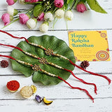 Load image into Gallery viewer, Webelkart Combo Of 3 Rakhi For Brother, Bhaiya, kids and Bhabhi with Beautiful Rakshabandhan Greetings Card/Bhabhi Lumba Rakhi/Krishna Rakhi/Rakhi Gifts JaipurCrafts