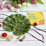 Load image into Gallery viewer, Webelkart Combo Of 3 Rakhi For Brother, Bhaiya, kids and Bhabhi with Beautiful Rakshabandhan Greetings Card/Bhabhi Lumba Rakhi/Krishna Rakhi/Rakhi Gifts