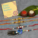 Load image into Gallery viewer, Webelkart Combo Of 5 Rakhi For Brother, Bhaiya, kids and Bhabhi with Beautiful Gift Rakshabandhan Rakhi Gifts