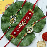 गैलरी व्यूवर में इमेज लोड करें, Webelkart Premium Combo of Rakhi Gift for Brother and Bhabhi and Kids with Premium Rajasthani Rangoli Wall Hanging