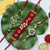 Load image into Gallery viewer, Webelkart Premium Combo of Rakhi Gift for Brother and Bhabhi and Kids with Lord Gautam Buddha, Rakshabandhan Gifts for Bhai Sister - Fancy Rakhi with Gautam Buddha showpiece