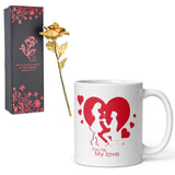 Load image into Gallery viewer, Webelkart®️ Valentine&#39;s Gift Combo of You&#39;re My Love Coffee Mug with 1 Golden Rose with Gift Box | Valentine Gift for Girlfriend/Boyfriend