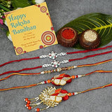 Load image into Gallery viewer, Webelkart Combo of 5 Rakhi For Brother, Bhaiya, kids and Bhabhi with Beautiful Gift Rakshabandhan Greetings Rakhi/Rakhi Gift