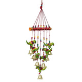 गैलरी व्यूवर में इमेज लोड करें, JaipurCrafts Handcrafted Rajasthani Bells Birds Design Wall Hanging Decorative Showpiece - 45 cm (Wood) (Design 9)-JaipurCrafts