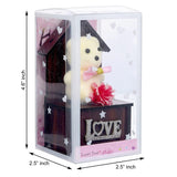 गैलरी व्यूवर में इमेज लोड करें, Webelkart® Premium Love Teddy Bear On Wood Stand Gift Box- Valentine Gift for Girlfriend/Boyfriend-Valentine Gift for Couples