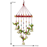 Load image into Gallery viewer, JaipurCrafts Handcrafted Rajasthani Bells Birds Design Wall Hanging Decorative Showpiece - 45 cm (Wood) (Design 9)-JaipurCrafts