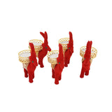 गैलरी व्यूवर में इमेज लोड करें, Webelkart Cute Christmas Reindeer Tealight Holder - 5 pc (Red) Reindeer Shaped tealight Candle Holder for Home and Office Decor| Christmas tealight Holder