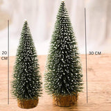 Load image into Gallery viewer, Webelkart Premium Artificial Mini Christmas Tree Table Decor Tree with Wooden Base - Xmas Christmas Decoration (Set of 2)