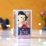 गैलरी व्यूवर में इमेज लोड करें, Webelkart® Premium Love Teddy Bear On Wood Stand Gift Box- Valentine Gift for Girlfriend/Boyfriend-Valentine Gift for Couples