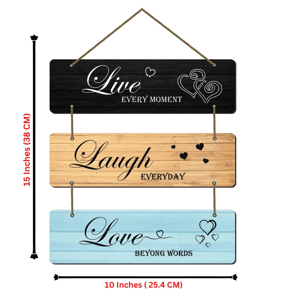 Webelkart Decorative Live Love Laugh Wall Hanging Wooden Art Decoratio