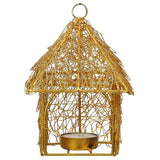 Load image into Gallery viewer, Webelkart Premium Hanging Bird Nest tealight Candle Holder for Home and Office Decor| laltern tealight Holder for Home ( 6 Inches, Gold)