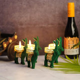 गैलरी व्यूवर में इमेज लोड करें, Webelkart Cute Christmas Reindeer Tealight Holder - 5 pc (Green) Reindeer Shaped tealight Candle Holder for Home and Office Decor| Christmas tealight Holder