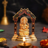 Load image into Gallery viewer, Webelkart Premium Lord Ganesha Gold Plated Statue - Idol for Car Dashboard, Home, Office Décor, Gifting Decorative Showpiece, Temple Gift (Aluminium, Golden)-4 x 3.2 in